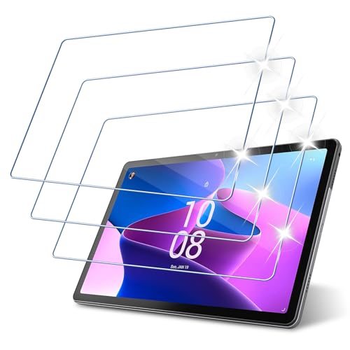 Tomooo Cristal Templado Compatible con Lenovo Tab M10 Plus 10,6, 9H Anti-Arañazos Protector de Pantalla [3D Cobertura Completa], Antihuellas, Ultra Transparente, Sin Burbujas Vidrio Templado 3 Piezas