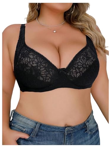 Soutien-gorge grande taille couverture complète 40E noir anti-pressions