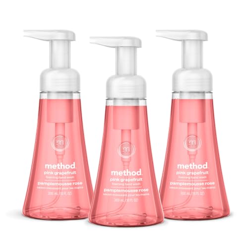 Method Foaming Hand Soap, Pink Grapefruit, 10oz, 3 pump bottles