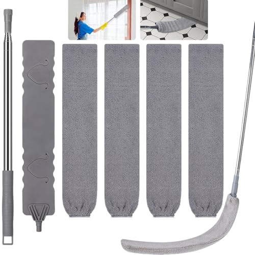 Retractable Gap Dust Cleaner with Microfiber Cloths