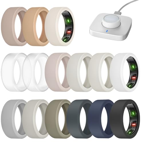 15 Pack Cover Compatible with Oura Ring Gen 4/ Gen 3 Horizon/Gen 3 Heritage - Charging Directly with Protector, Anti-Scratch Elastic Thin Silicone Case for Men Women Working Out
