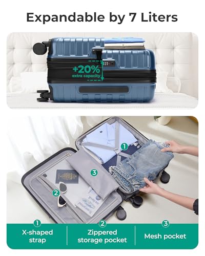 BAGSMART 20 Inch Expandable Carry-On