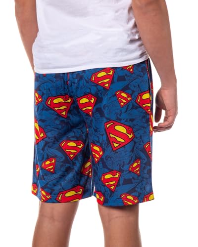 DC Comics Superman Pajama Shorts Men's S Logo All Over Print Lounge PJ Bottoms4