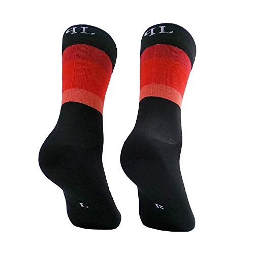 PERRO LOCO Calcetines de Ciclismo Edición Limitada. Hechos en España. Calcetines para Bici. (Widow Rojo, 43-45)