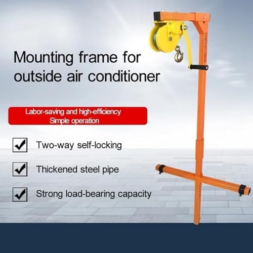 AC Unit Lifting Tools, Manual Hoist Crane Bracket for Outdoor Installation, 10m Capacity Air Conditioner Support Equipment