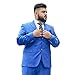 Produktbild Herren Smoking Anzüge, Sommer Dünn 2 Stück Groß Smoking Hochzeitskleid Blazer Lockere Version Business Casual Formeller Revers Blazer Und Hose,Sky blue,5XL