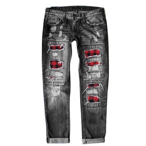 Jean Femme à Imprimé Noël Élégant et Pantalon Confortable en Tissu Respirant Coupe Moderne 2026