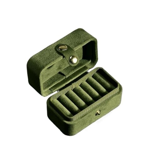 Mini Portable Travel Ornaments Box For Women Portable Velvet Storage Case Earrings Ring Jewelry Display Boxes(Light green)
