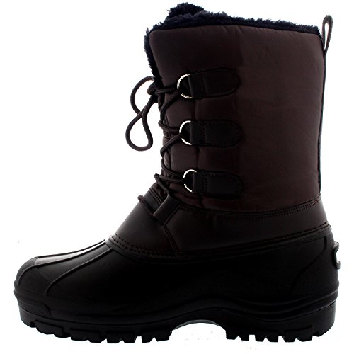 POLAR Mens Muck Lace Up Short Nylon Winter Snow Rain Lace Up Casual Duck Boots - 9 - BRO42 YC0142 - Thumbnail 2