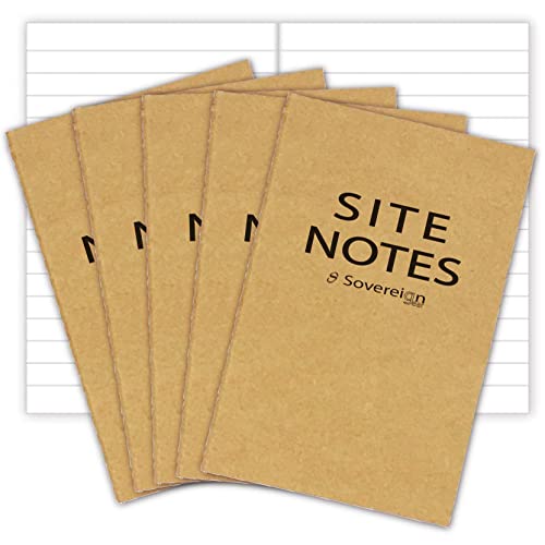 Field Notes Notebooks 5 Pack | Small Field Memo Book Notepad Refill for Refillable Leather Pocket Field Notes Cover + Leather Journal Wallet | Field Notes Lined White Paper Refill Stitched 3.5 x 5.5"