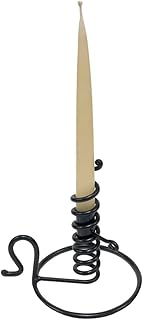 Schooner Bay Wrought Iron Spiral Courting Candle Holder - Antique Vintage Style, Black