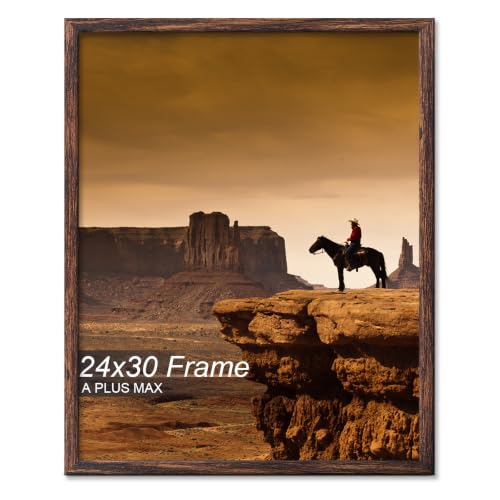 A PLUS MAX 24x30 Picture Frame Brown Light Weight Wall Mount