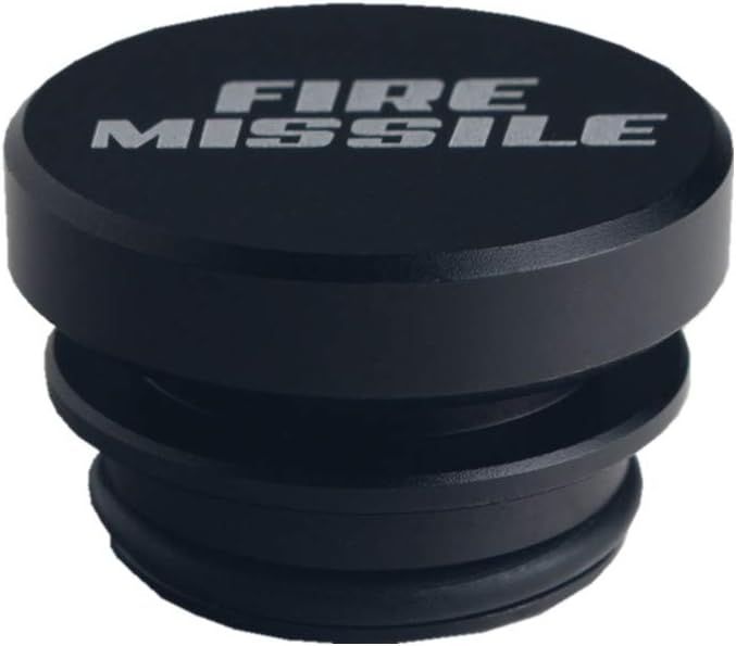DEWHEL Universal Fire Missile Cigarette Lighter Plug Cover Aluminum For Standard 12V (Fire Missile Black)