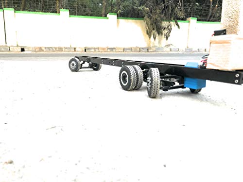 Image of indian scale art rc multi axle bus chassis. suitable for miniature scania bus chassis and volvo bus chassis scale 1:18-Black