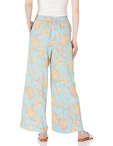 Jessica Simpson Women's Julie Pull On Wide Leg Pant, Marine Blue Paisley Grove, Large #TOP1