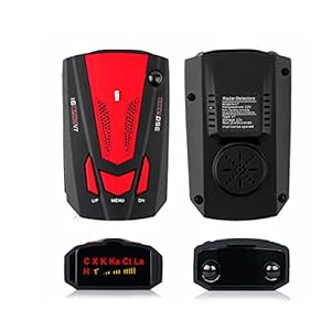 Goshyda Radar Detector for Cars, Car Electronic Dog Detectors 360 Degree Protection Long Range Detection with Vehicle Speed Alarm System, City/Highway Mode, Led Display, Memory Function(Red)