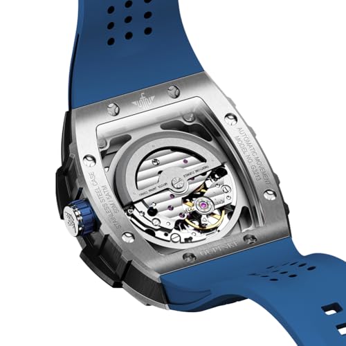 Image of OLEVS Watch Men Self Winding Luxury Skeleton Mechanical Business Dress Square Wrist Watches Calendar Watches