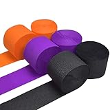 FOONEA Halloween Crepe Paper Streamers - 6 Rolls 492ft Colorful Crepe Paper for Halloween Party, Wedding, Birthday & Baby Shower Decorations