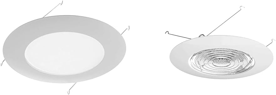 6 inch White Recessed Shower Trim with Albalite Lens (17505) & 6 inch White Recessed Shower Trim with Glass Fresnel Lens (17502)