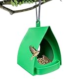 Vogelfutterhaus, dekorativer Haken im offenen Design – Vogelfutterstation im Freien in Form einer Hütte zum Aufhängen und Montieren | für Garten Winter Balkon Beobachtung der