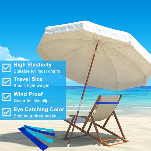 XIABYAYU Strandtuchhalter Clips, Handtuchbänder für Strandliegen, 4 Stück Elastischer Strandtuchhalter, Elastisch, Strandtuchhalter Handtuchbänder, Strandzubehör für Sommer Strand, Stuhl, Pool (Blau)