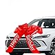 Zyluniy Große Schleife für Auto, Geschenkschleife Groß XL 58.4 cm, Rote Schleife Groß, Riesige Autoschleife mit Gold Kleine Schleifen und Saugnapf für Auto Deko Happy Birthday 18 Geburtstag