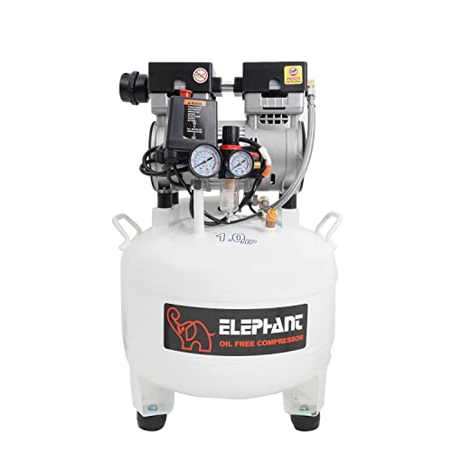 Image of Elephant Oil Free & Noiseless Air Compressor 30 Ltr. with Painter Plus Spray Gun PS 01, PU Pipe & Fittings (AC 30DR - PS 01)