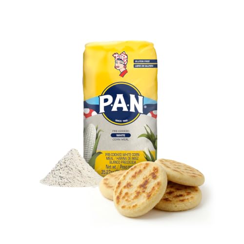 P.A.N. White Corn Meal – Pre-cooked Gluten Free and Kosher Flour for Arepas (2 lb 3.27 Oz / Pack...