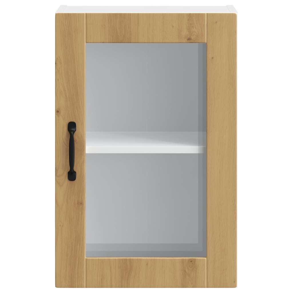 vidaXL Pensile da Cucina con Porta in Vetro Porto Rovere Artigianale, pensile Montato, pensile con Vetro, pensile con Anta