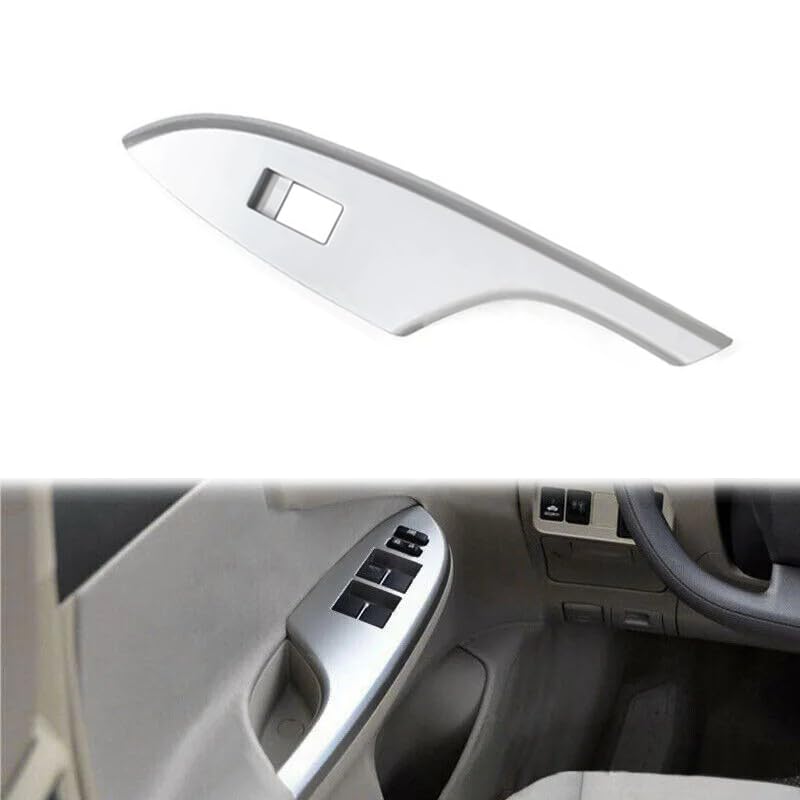 4Pcs/Set Fit for to-yota Corolla 2009 2010 2011 2012 2013 Facelift Front Window Lift Control Switch Bezel Trim Panel Cover Sliver (4Pcs)