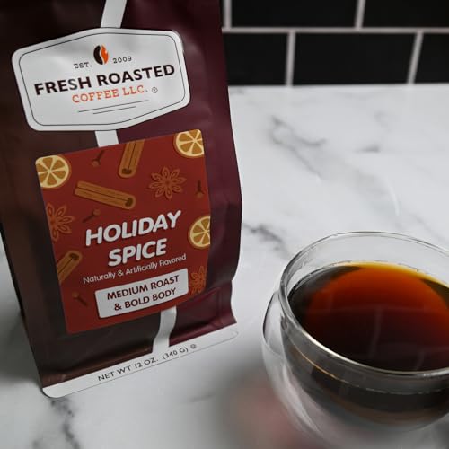 Image of Fresh Roasted Coffee, Holiday Spice Flavored Drip Ground Coffee, Medium Roast, Kosher, 12 oz