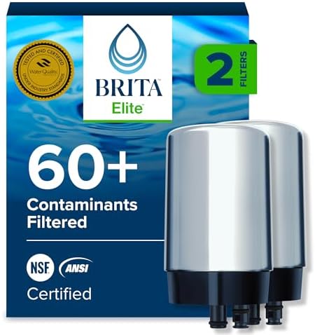 Brita Elite Replacement Faucet Water Filter, Chrome, 2 Count