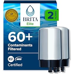 Brita Replacement Water Filter for Faucet Mount, Removes 99% of Lead, Sink Filtration System, Chrome, 2 Count
