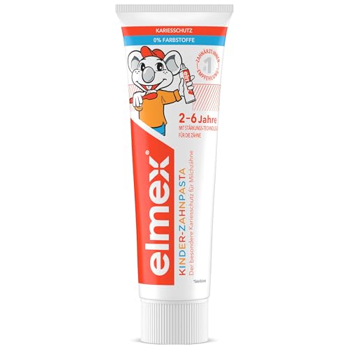 ELMEX Kinder-Zahnpasta, Doppelpack - Zahncreme für Kinder von 2-6 Jahren mit mildem Geschmack, der besondere Kariesschutz für Milchzähne, 2 x 50 ml