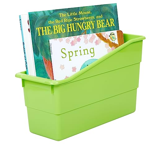 Image of Really Good Stuff Durable Book & Binder Holders, 12-Pack, Green Neon | 5.5 inch x 12.5 inch x 7.5 inch, Classroom Organization, Storage Solution, Sturdy & Versatile