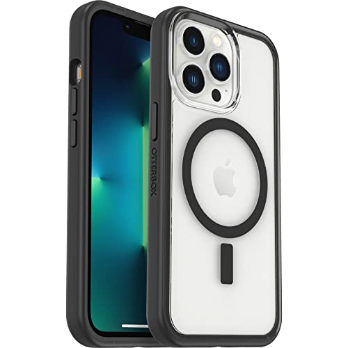 OtterBox Clear case with Colorful Grip Edge for iPhone 13 Pro (ONLY) - Black Crystal (Clear/Black)