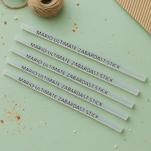 Image of Mario Ultimate Zabardast Semi-Clear Hot Melt Glue Sticks 220mm x 11mm, Pack of 20 | Super Strong Bond Adhesive for Crafting, Repairs, DIY & Professional Work