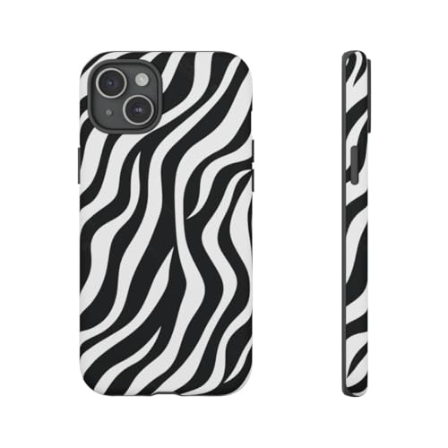 Coque iPhone 15 Plus rigide anti-choc et glisse motif zébré mat