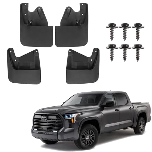 Image of Mud Flaps Splash Guards for Fit for Toyota Tundra 2022 2023 2024 2025 | No Drilling Required Bendable Mud Guards | Front & Rear 4-Piece Set Car Accessories