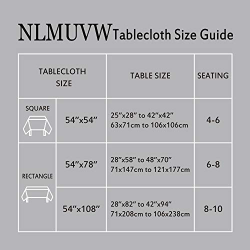 Image of NLMUVW Grey Vinyl Tablecloth for Rectangle 8ft, 100% Waterproof Heavy Duty PVC Table Cover Oil Proof Wipe Clean Table Cloth for Kitchen Dining Picnic, 54 x 108 Inch