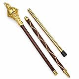 Ceremonial Drum Major's Mace,Gold Plated Fittings, Decorative Crown Design (54)