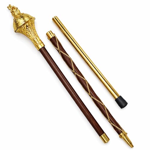 Ceremonial Drum Major's Mace,Gold Plated Fittings, Decorative Crown Design (54)