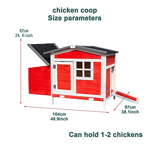 THCSY Hühnerstall, Outdoor-Hühnervoliere aus Holz, wetterfester Hühnerhaus mit unabhängigem großen Nistkasten… – Bild 7