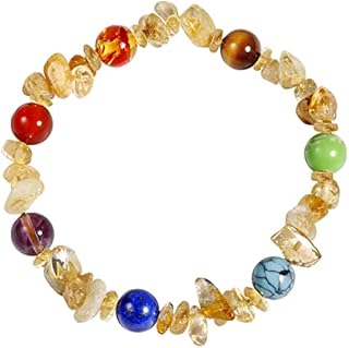 Jewboo Reiki Crystal Healing Stones 7 Chakra Bracelet for Women Natural Gemstone Stretch Balance Stress Relief Yoga Meditation Bracelets