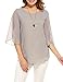 Hount Women Casual Loose Pullover Chiffon Blouse -3/4 Sleeve Solid Chiffon Shirt