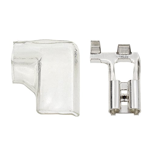 10 Pcs 6.3Mm Right Angle L Type Crimp Terminal Spade Connector W Cover #TOP3