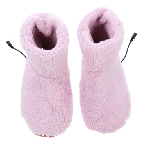 Mipcase Chaussures Électriques USB Chauffantes en Peluche Confortables Rechargeables par USB pour Femme, pour Bureau et Hiver