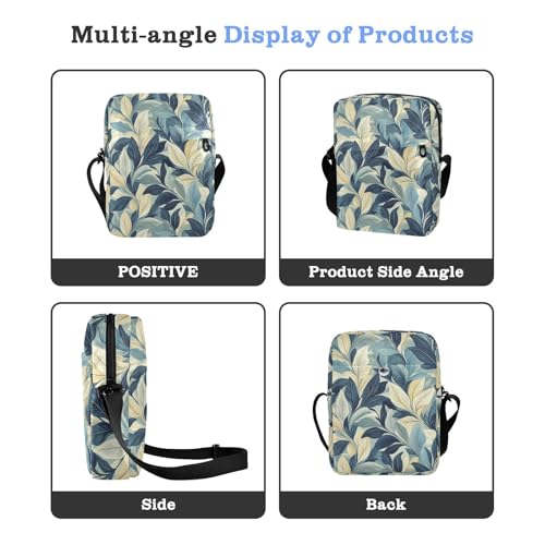 KLL Retro Leaves Pattern Feather-shaped messenger bag cute Vegan Leather men shoulder bag Casual Lady Shoulder Handbags4