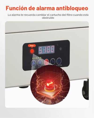 Miniatura 5 de Vevor Extractor De Humos De Soldadura 280 W Con Mangueras Dobles Absorbedor De Humo De Soldadura 459 M H Sin Escobillas Con Filtros De 4 Etapas Y 10 Velocidades Para Soldadura, Grabado Láser