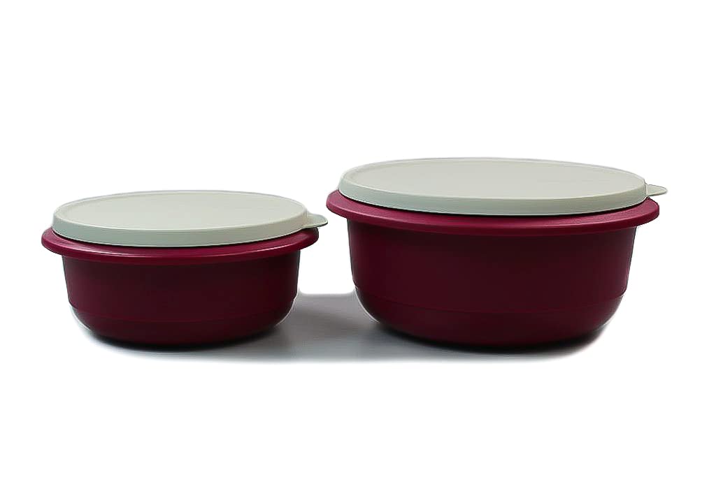 Tupperware Rührschüssel Pro 2,0 L + 1,0 L Dunkelpink Hefeteig Hefe Teig Schüssel Germteig